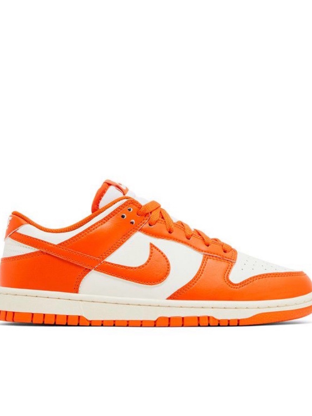 Nike Mens Orange and White Low-Top Sneakers with Swoosh